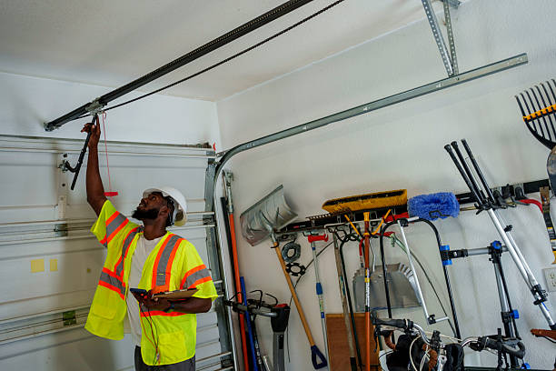 Professional Garage Door Panel Replacement technician working in Medford, WI